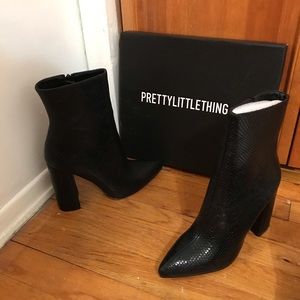 Black High Point Ankle Boot